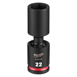 SHOCKWAVE Impact Duty 1/2" Drive 22MM Deep Swivel Socket standing upright on a plain background.
