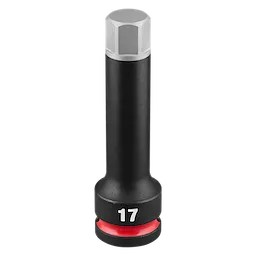 SHOCKWAVE Impact Duty 1/2" Drive 4" Hex 17mm Bit Socket standing upright with the number 17 near the base.