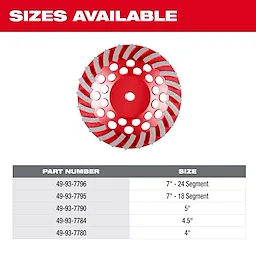 7" Turbo Diamond Cup Wheel - 24 Segment