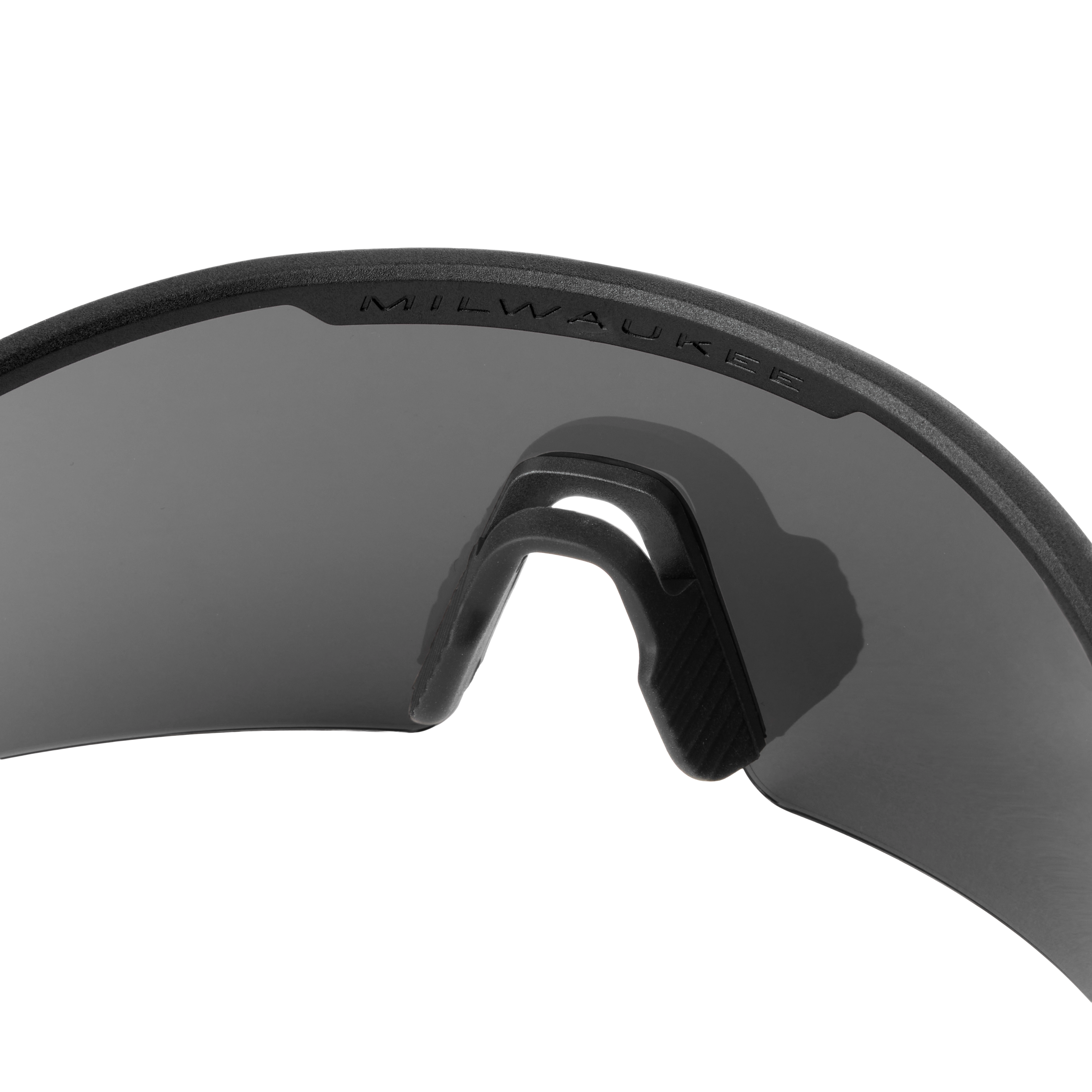 Wrap Around Safety Glasses - Tinted Anti-Scratch Lenses feature a durable, tinted lens with anti-scratch coating. These glasses offer full eye protection and have a comfortable, wrap-around design with a prominent brand logo on the top frame. Ideal for shielding eyes in construction, industrial, and outdoor environments.