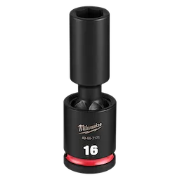 SHOCKWAVE Impact Duty 1/2" Drive 16MM Deep Swivel Socket standing upright on a plain background.