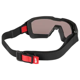 Vented Low-Profile Goggles with Tinted Dual Coat Lens feature an adjustable black strap with red accents and a wide, tinted lens.