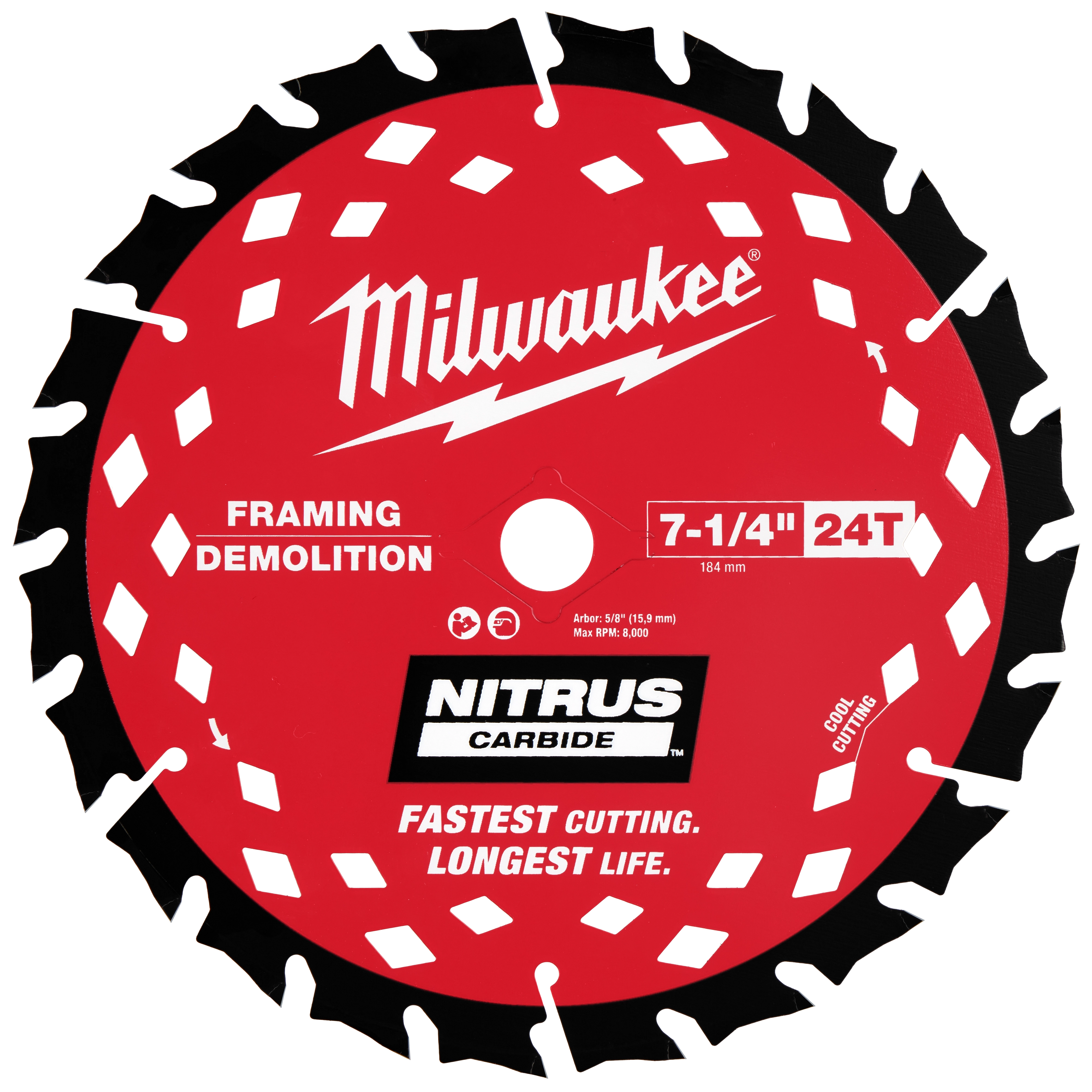 7-1/4” 24T NITRUS™ Carbide Framing & Demolition Circular Saw Blade