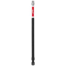 The image shows a SHOCKWAVE™ 6" Impact TORX® T30 Power Bit. It is a long, cylindrical tool designed for fastening with a red and black color scheme and T30 marking at the base.