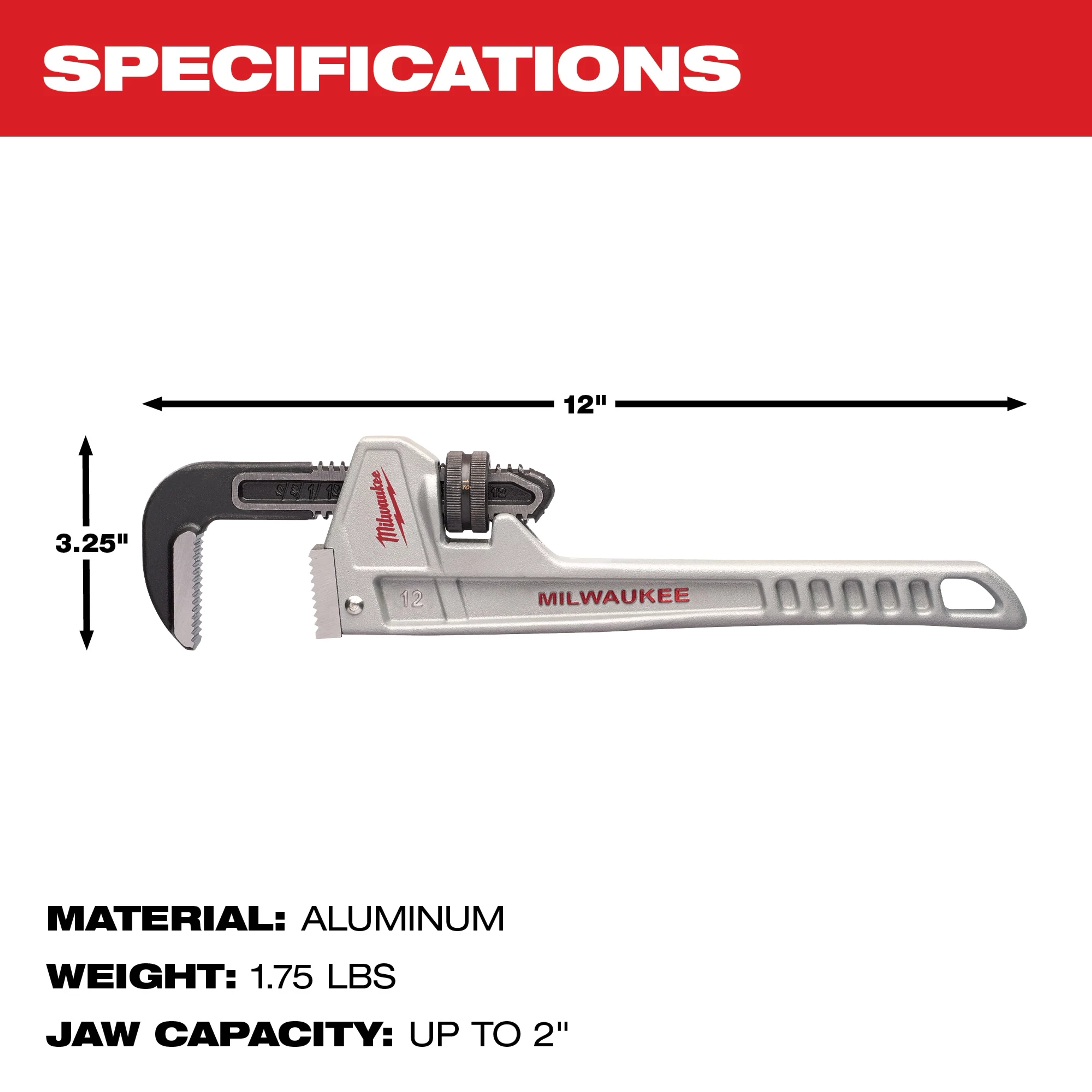 12 in. Aluminum Pipe Wrench