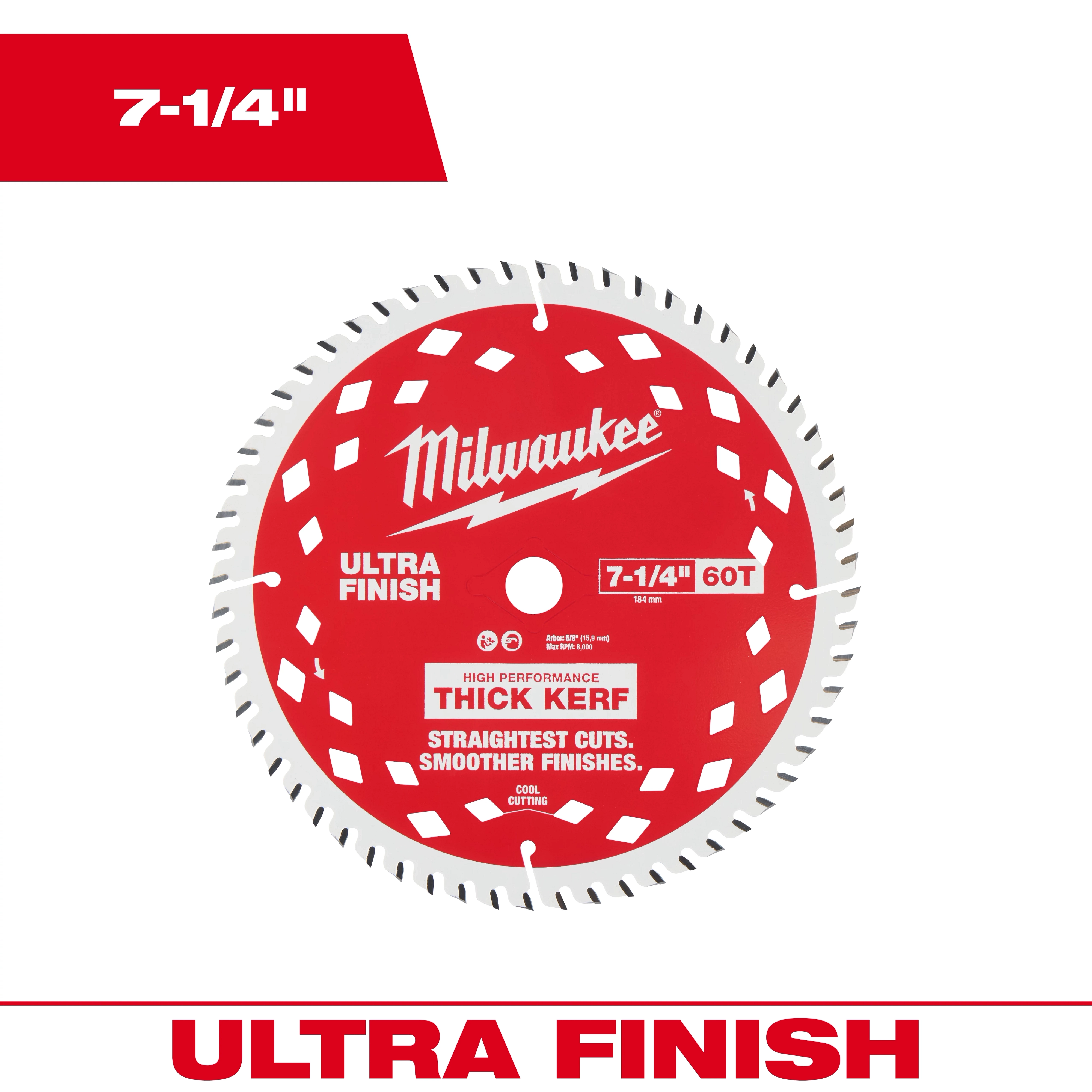 7-1/4" 60T Thick Kerf Ultra Finish Circular Saw Blade 7-1/4" 60T Thick Kerf Ultra Finish Circular Saw Blades Bulk 10.