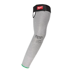 Cut Level 6 Protective Sleeves, gray with a red label, featuring a textured surface and elastic straps for secure fit.