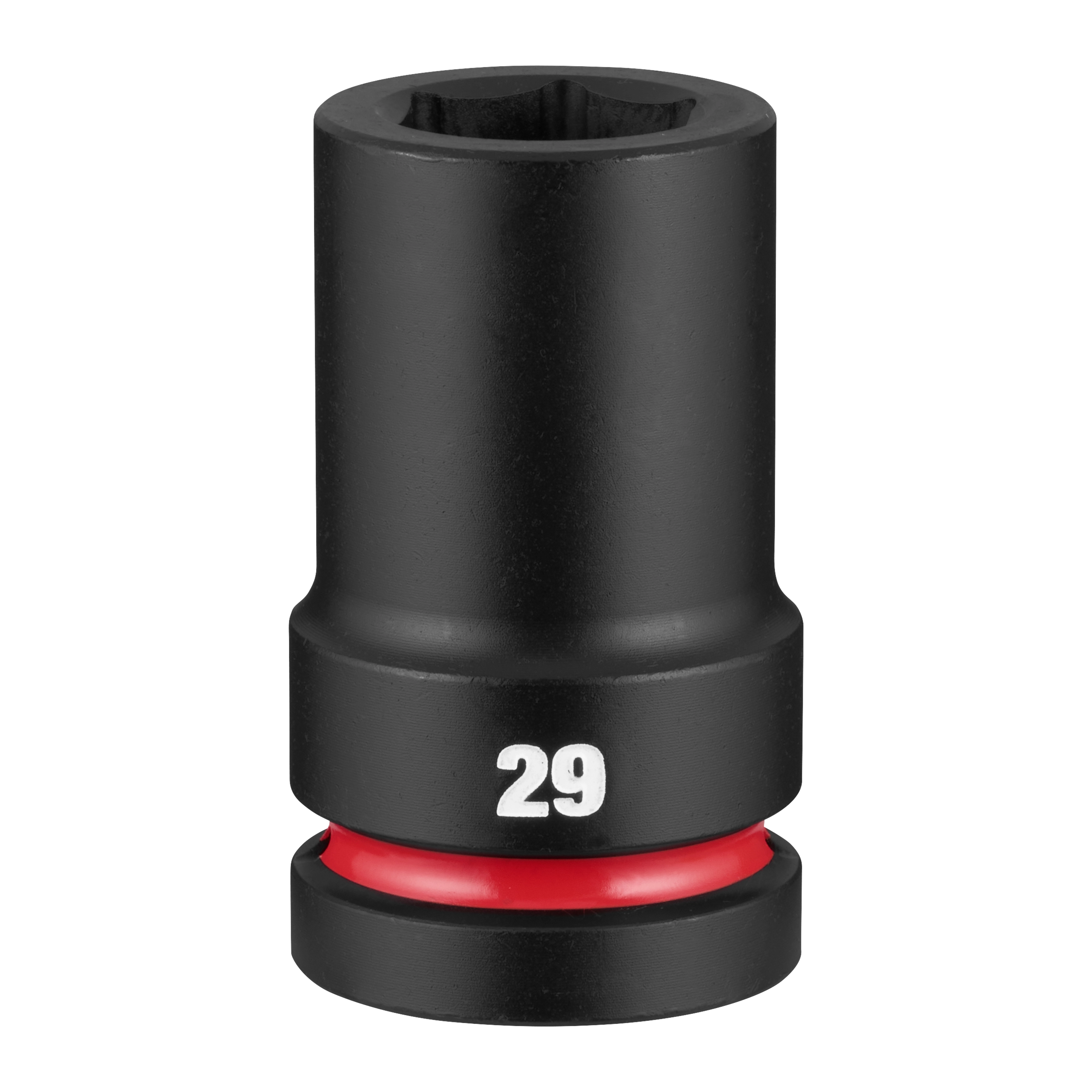 SHOCKWAVE Impact Duty 1" Drive 29mm Deep 6 Point Socket standing upright with 29 marking and red ring near the base.