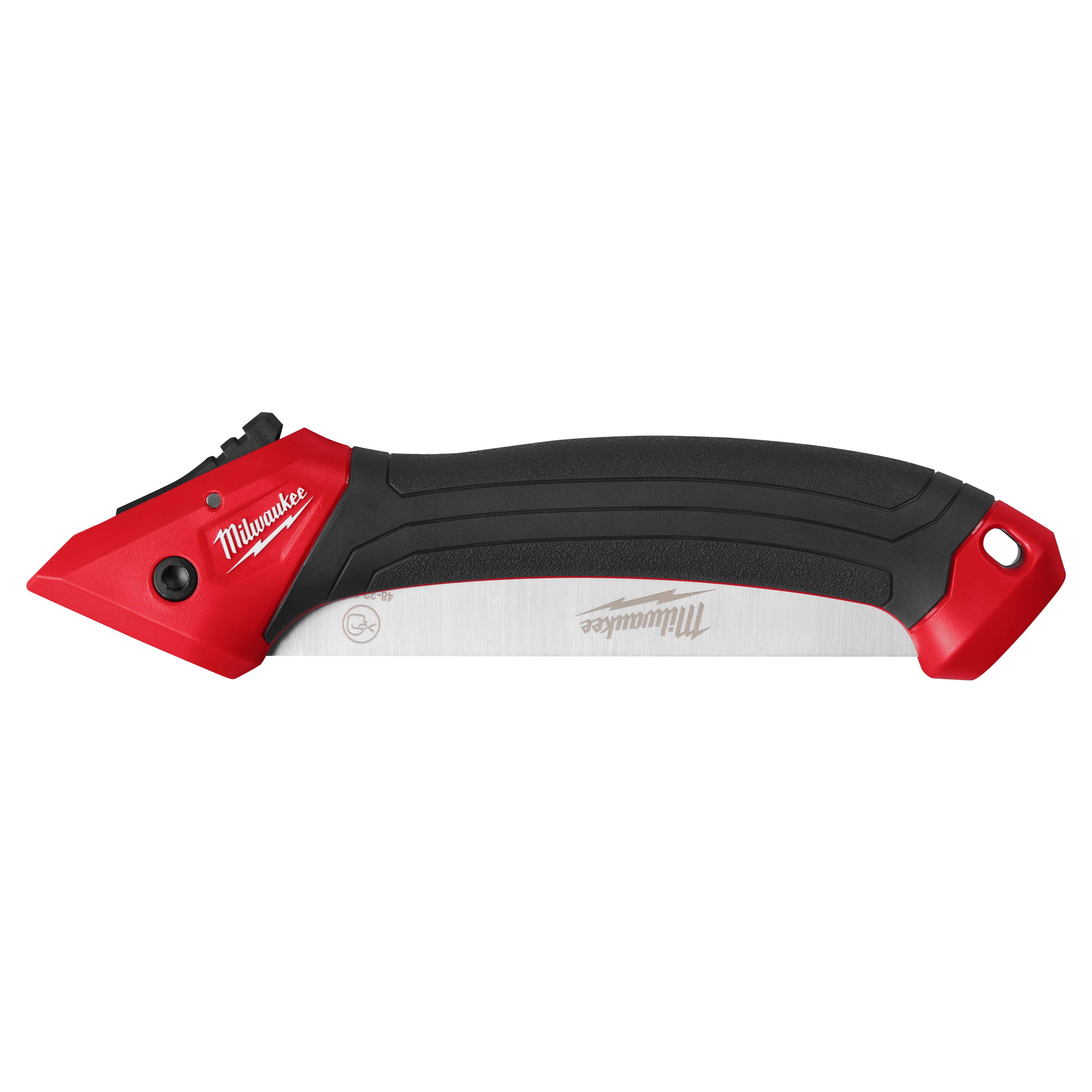 7" Folding Pruning Saw with a straight blade, featuring a red and black ergonomic handle.