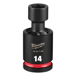 SHOCKWAVE Impact Duty 1/2" Drive 14MM Standard Swivel Socket standing upright with a red ring near its base.