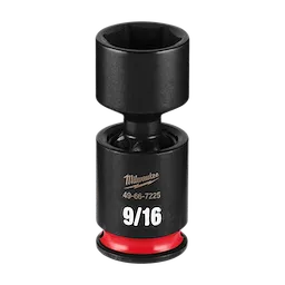 SHOCKWAVE Impact Duty 1/4" Drive 9/16" Standard Swivel Socket standing upright with a red ring near its base.