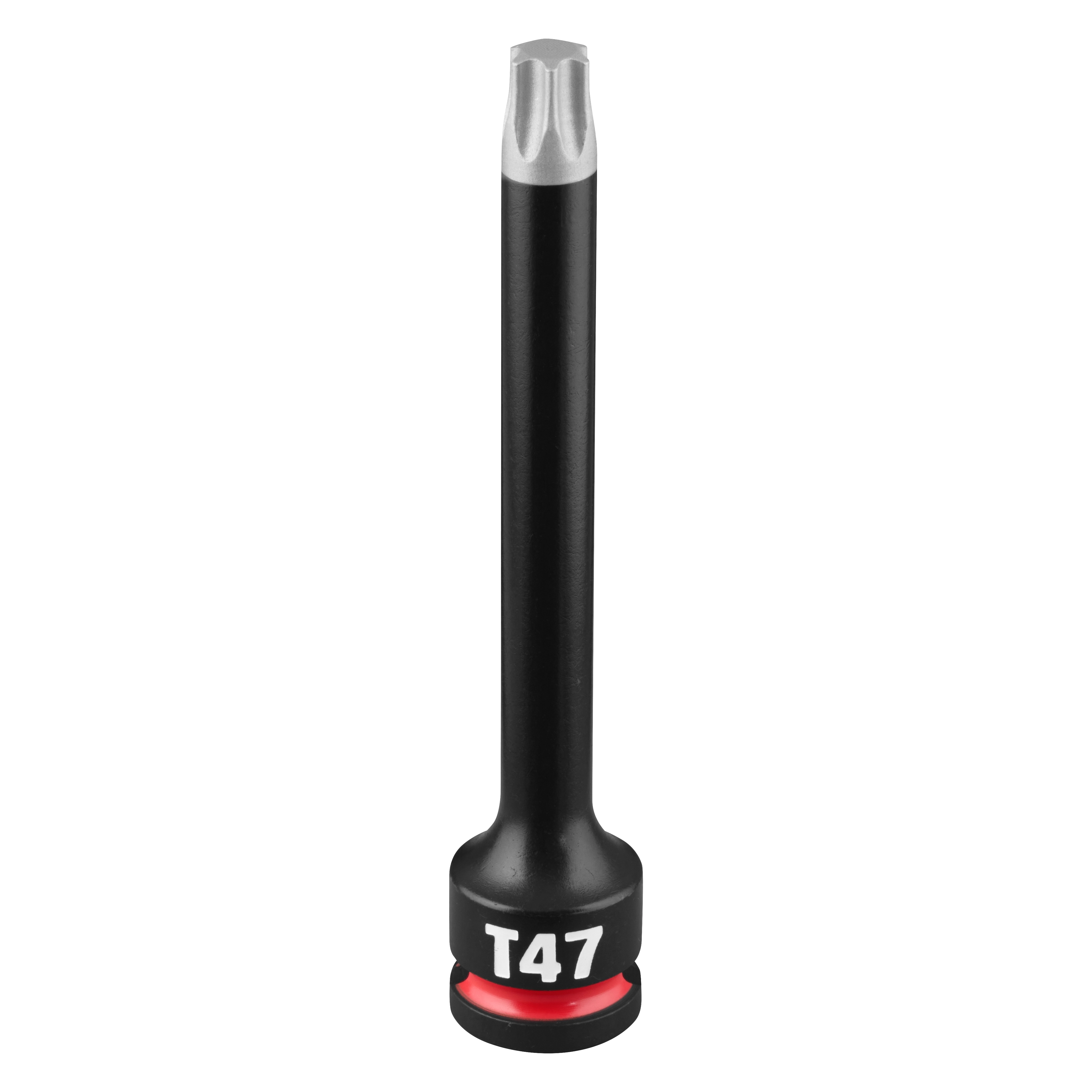 SHOCKWAVE Impact Duty 3/8" Drive 4" Torx T47 Bit Socket standing upright on a plain background.