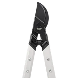 1-1/2" Lopper with black cutting blade and white handles featuring metal rivet fastenings. Ideal for gardening and pruning.