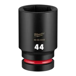 SHOCKWAVE Impact Duty 1" Drive 44mm Deep 6 Point Socket standing upright with 44 marking and red ring near the base.