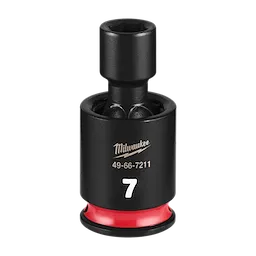 SHOCKWAVE Impact Duty 1/4" Drive 7MM Standard Swivel Socket standing upright on a plain background.