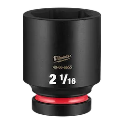 SHOCKWAVE Impact Duty 1" Drive 2-1/16" Deep 6 Point Socket standing upright with visible size marking.