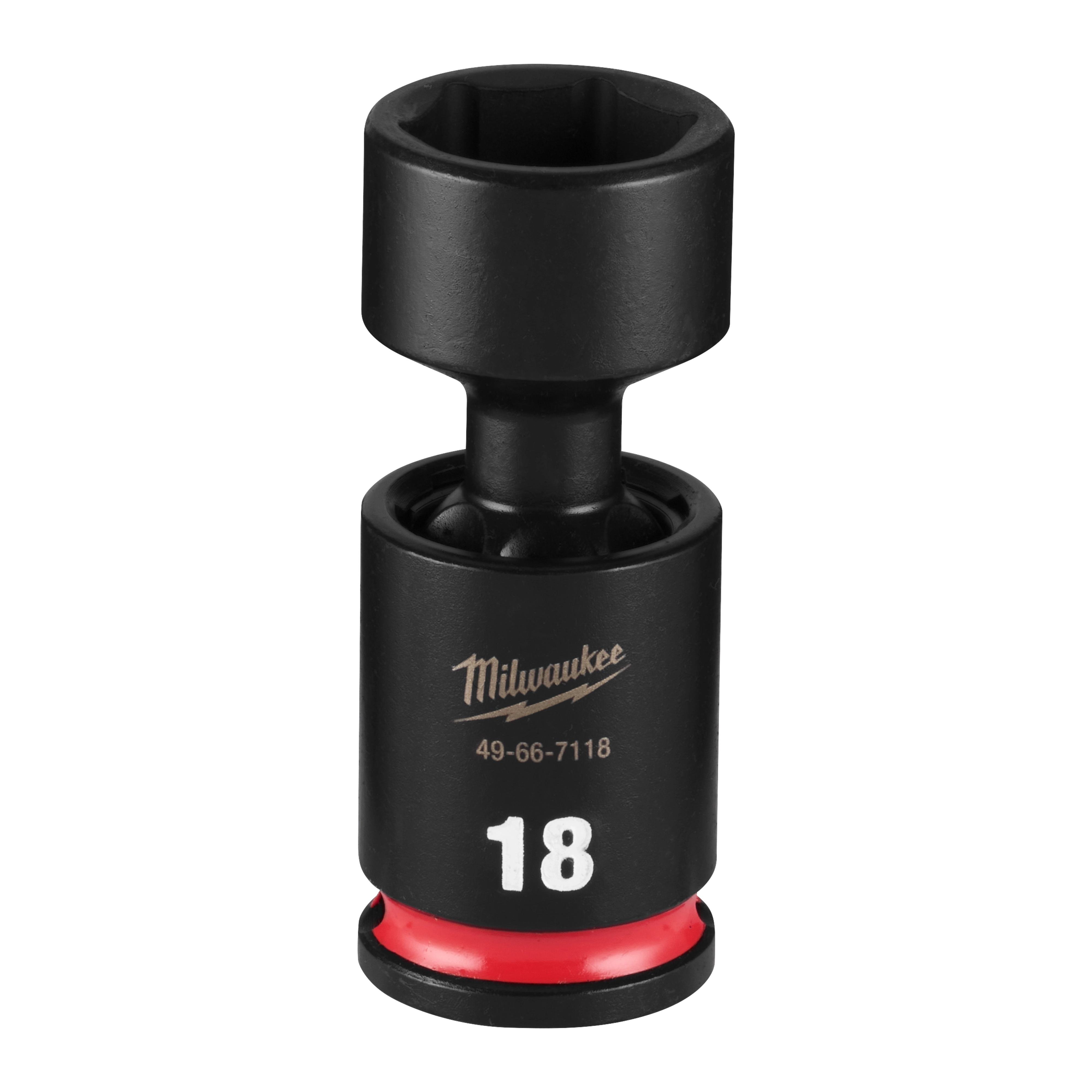 SHOCKWAVE Impact Duty 3/8" Drive 18MM Standard Swivel Socket standing upright on a plain background.