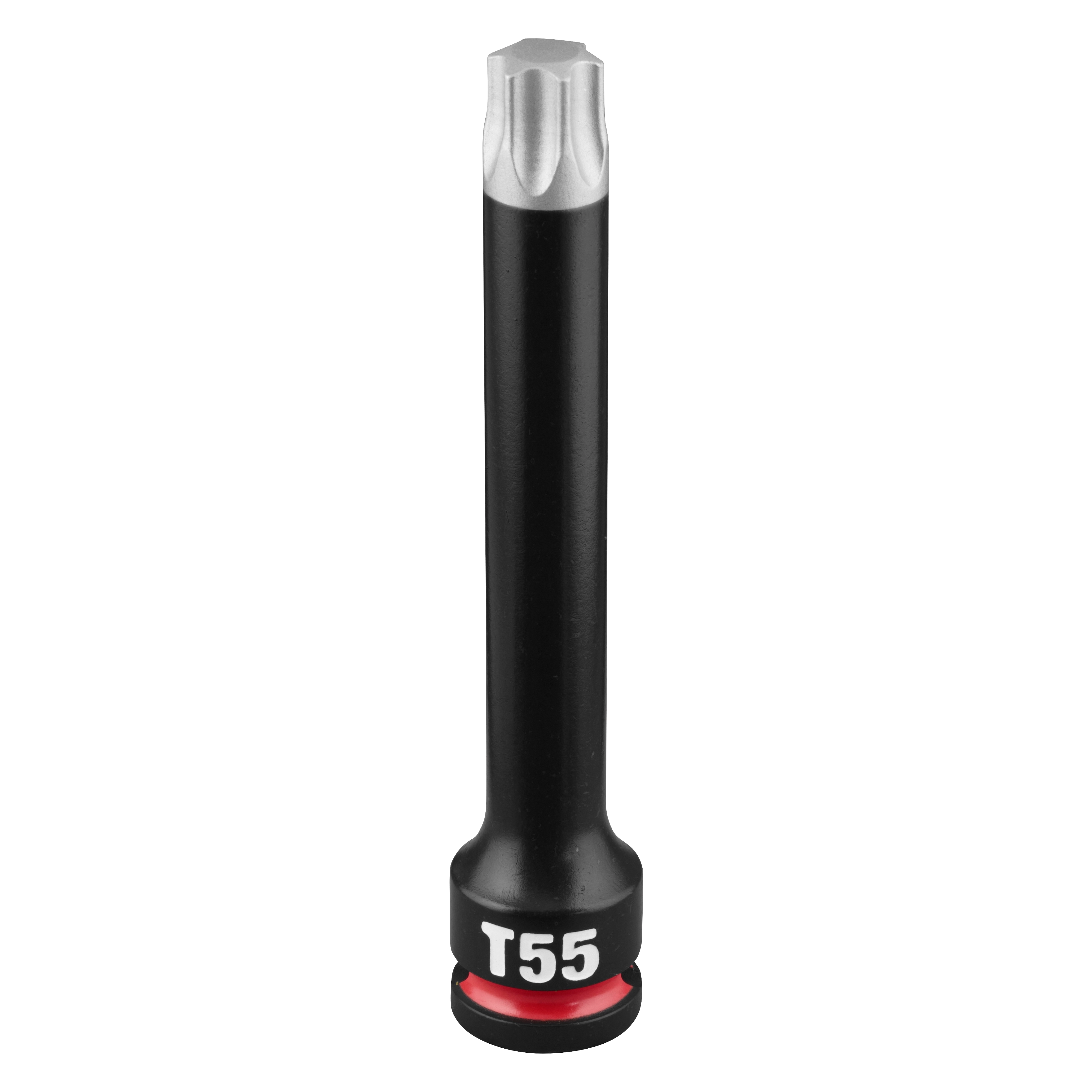 SHOCKWAVE Impact Duty 3/8" Drive 4" Torx T55 Bit Socket standing upright on a plain background.