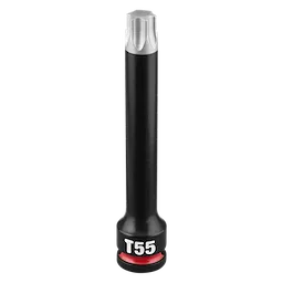 SHOCKWAVE Impact Duty 3/8" Drive 4" Torx T55 Bit Socket standing upright on a plain background.