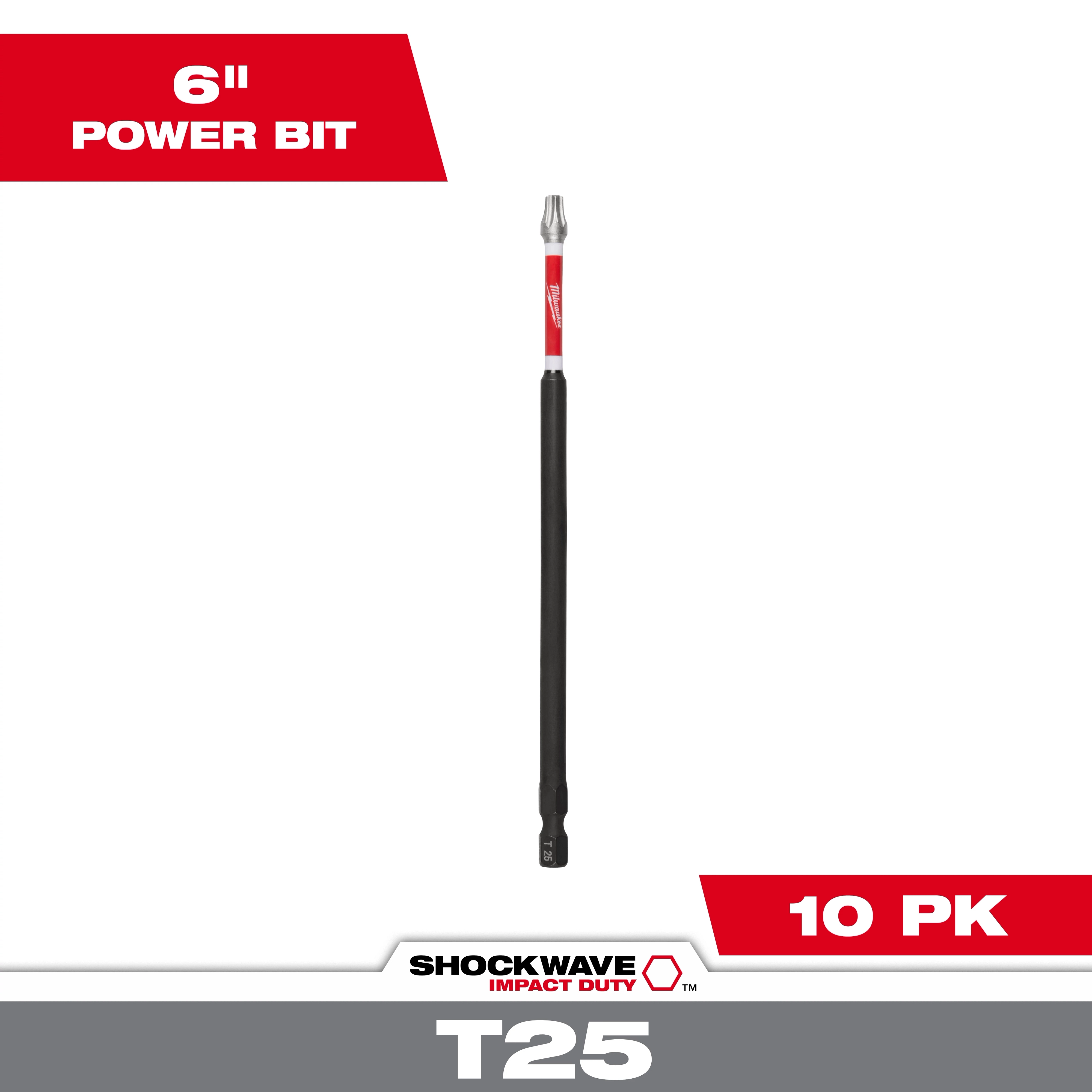 SHOCKWAVE™ 6" Impact Duty TORX® T25 Power Bits (10 Pk)