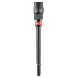 6" x 3/8" Universal QUIK-LOK Extension with a black and red design, featuring a knurled grip and a hexagonal shank.