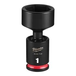 SHOCKWAVE Impact Duty 3/8" Drive 1" Standard Swivel Socket standing upright with a red band near the base.
