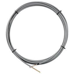 A coiled, gray 1/4" x 35' Chain Snake Cable is secured with black ties. The cable has a steel tip on one end, used for unclogging drains.