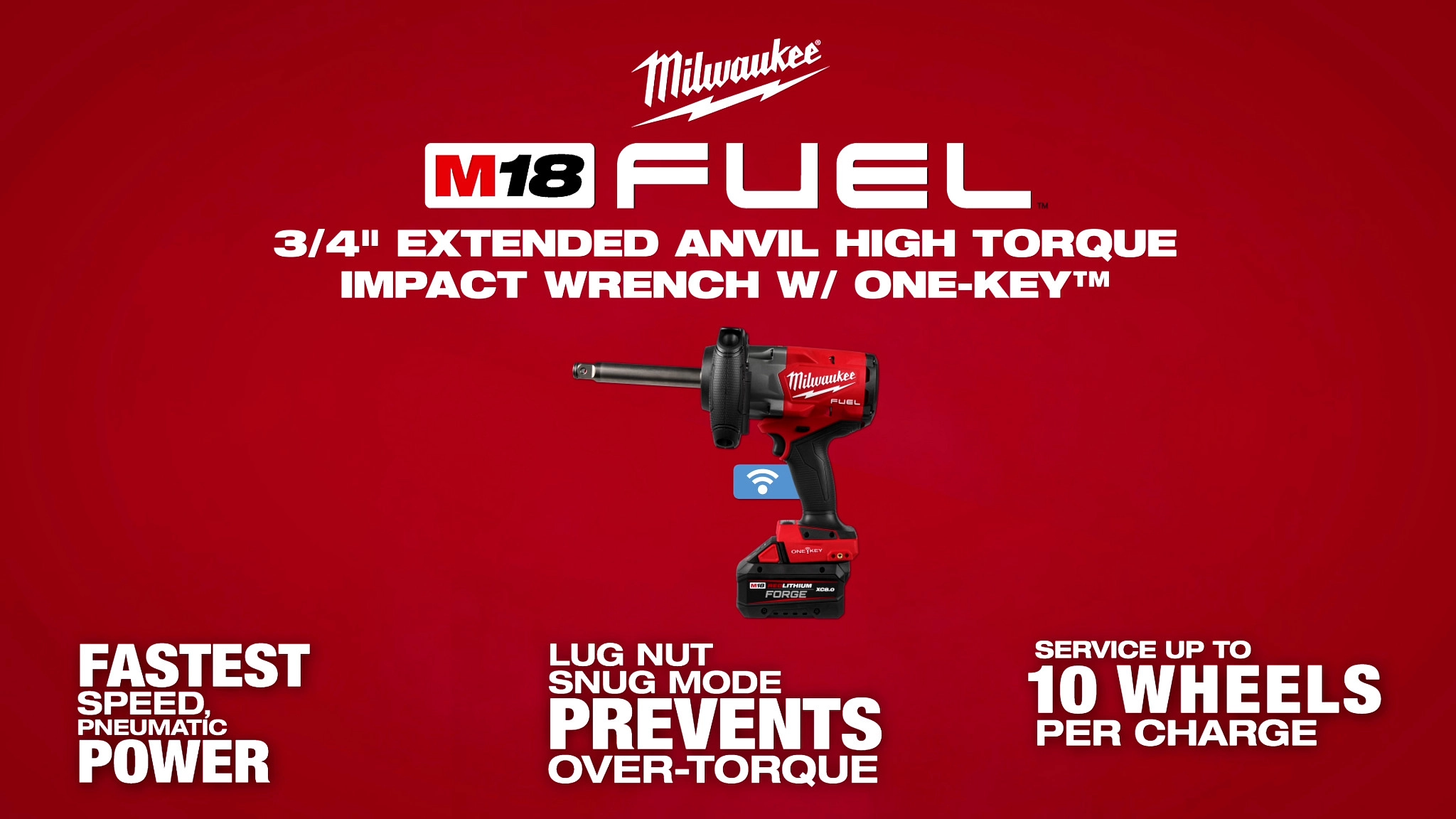 M18 FUEL 3/4" Extended Anvil High Torque Impact Wrench w/ ONE-KEY.
