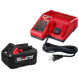 M18 REDLITHIUM HIGH OUTPUT XC5 Starter Kit with battery pack and charger on a plain background.
