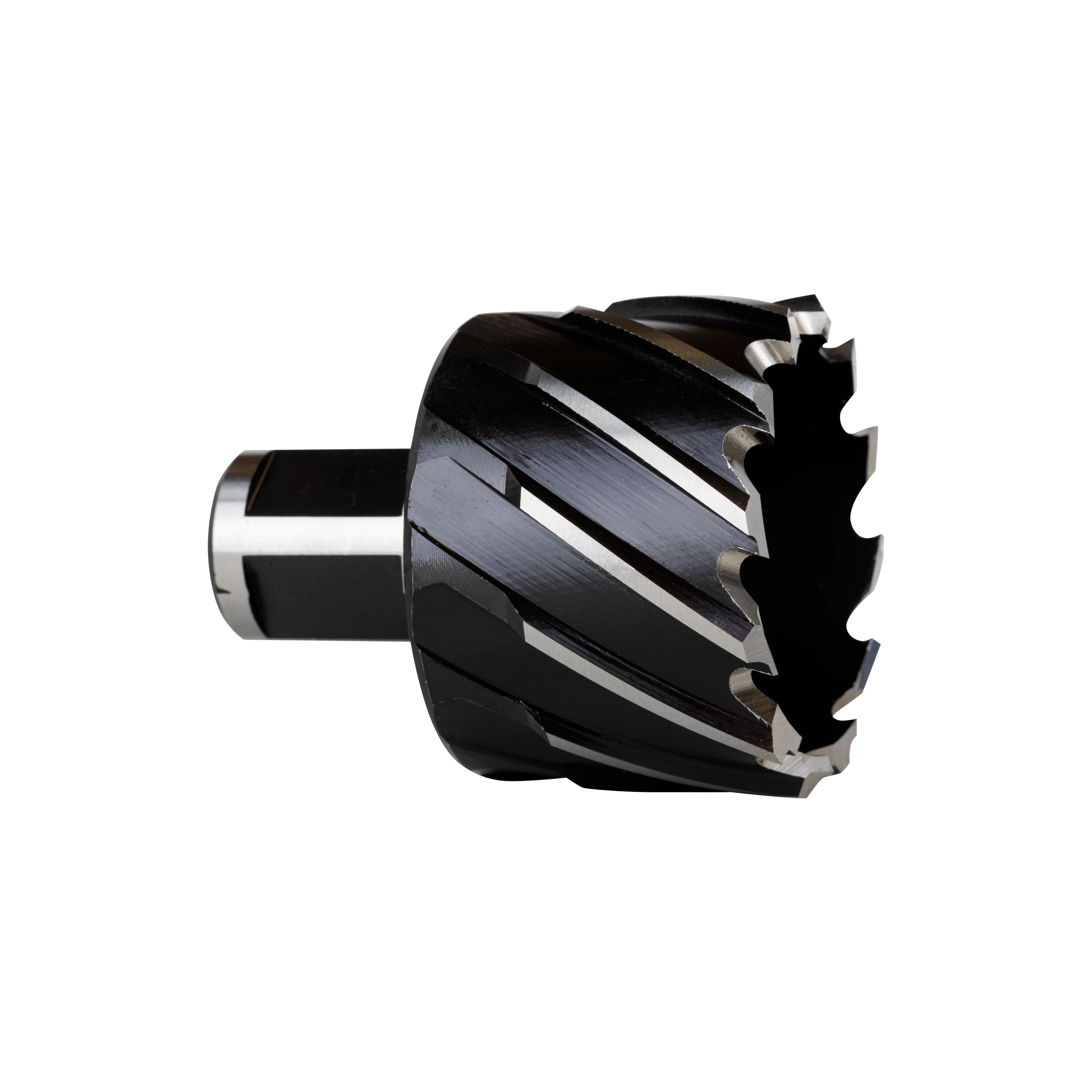 HSS Angular Cutter, a circular metal cutting tool with a hexagonal shank and multiple sharp-edged blades, used for precision drilling.