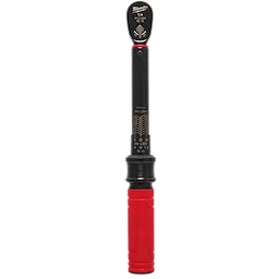 1/4” Drive Click Torque Wrench (40-200 IN-LBS) with a black metal shaft and a red, textured handle for grip. The torque measurement scale is printed on the shaft.