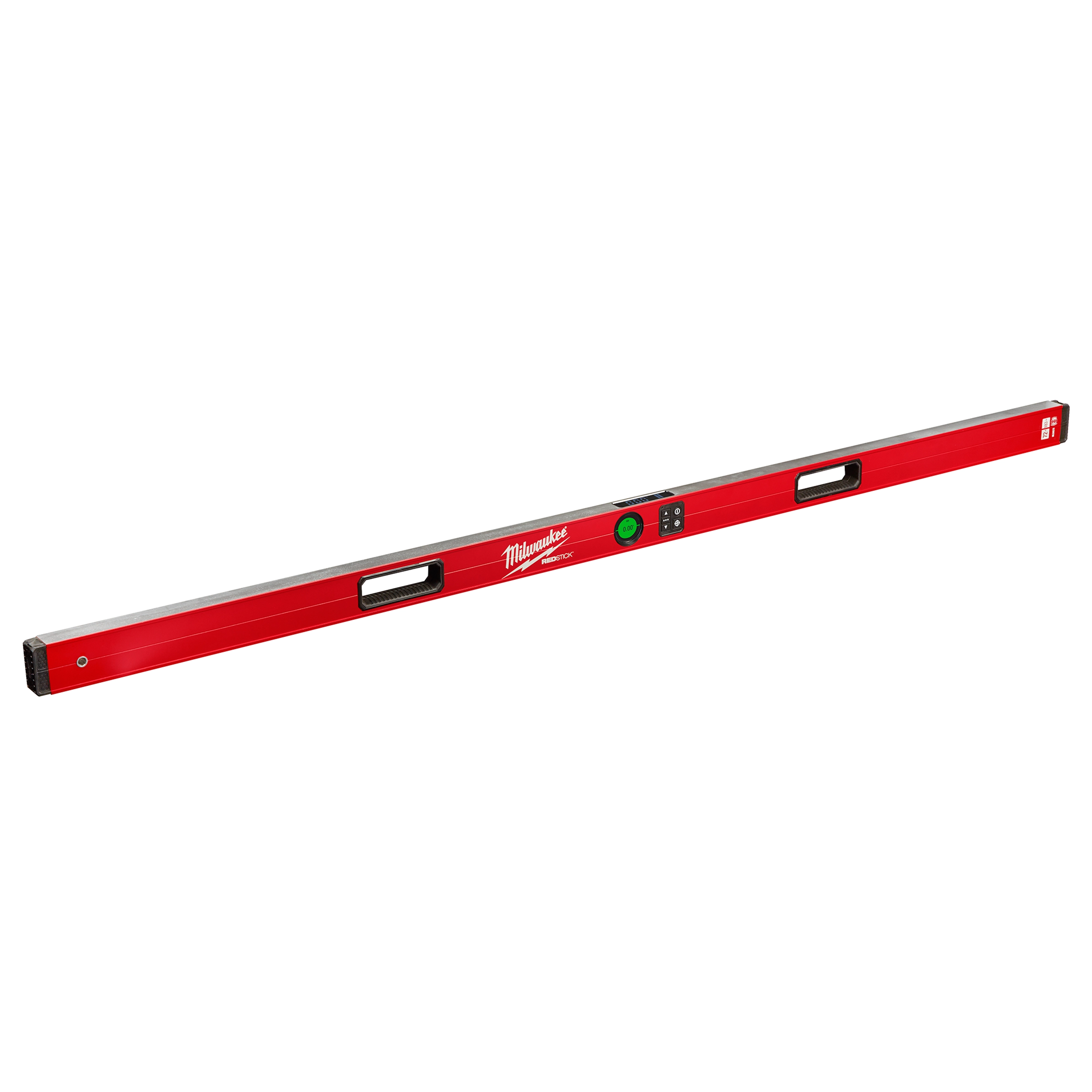 Milwaukee REDSTICK Digital Level with PINPOINT Measurement Technology, 48 inches long, vibrant red color with black accents.