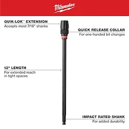 12 in. x 7/16 in. QUIK-LOK Universal Extension Bit