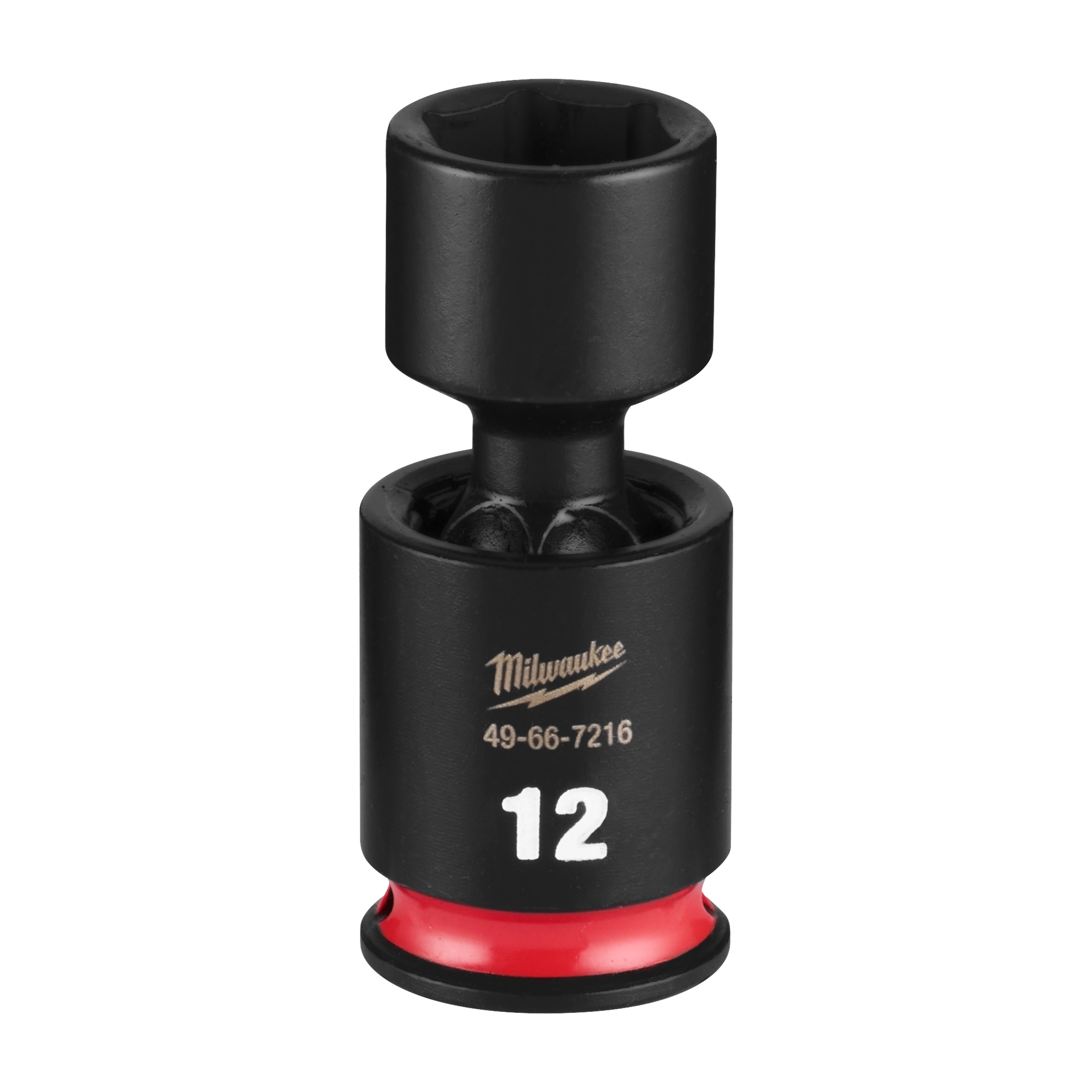 SHOCKWAVE Impact Duty 1/4" Drive 12MM Standard Swivel Socket standing upright on a plain background.