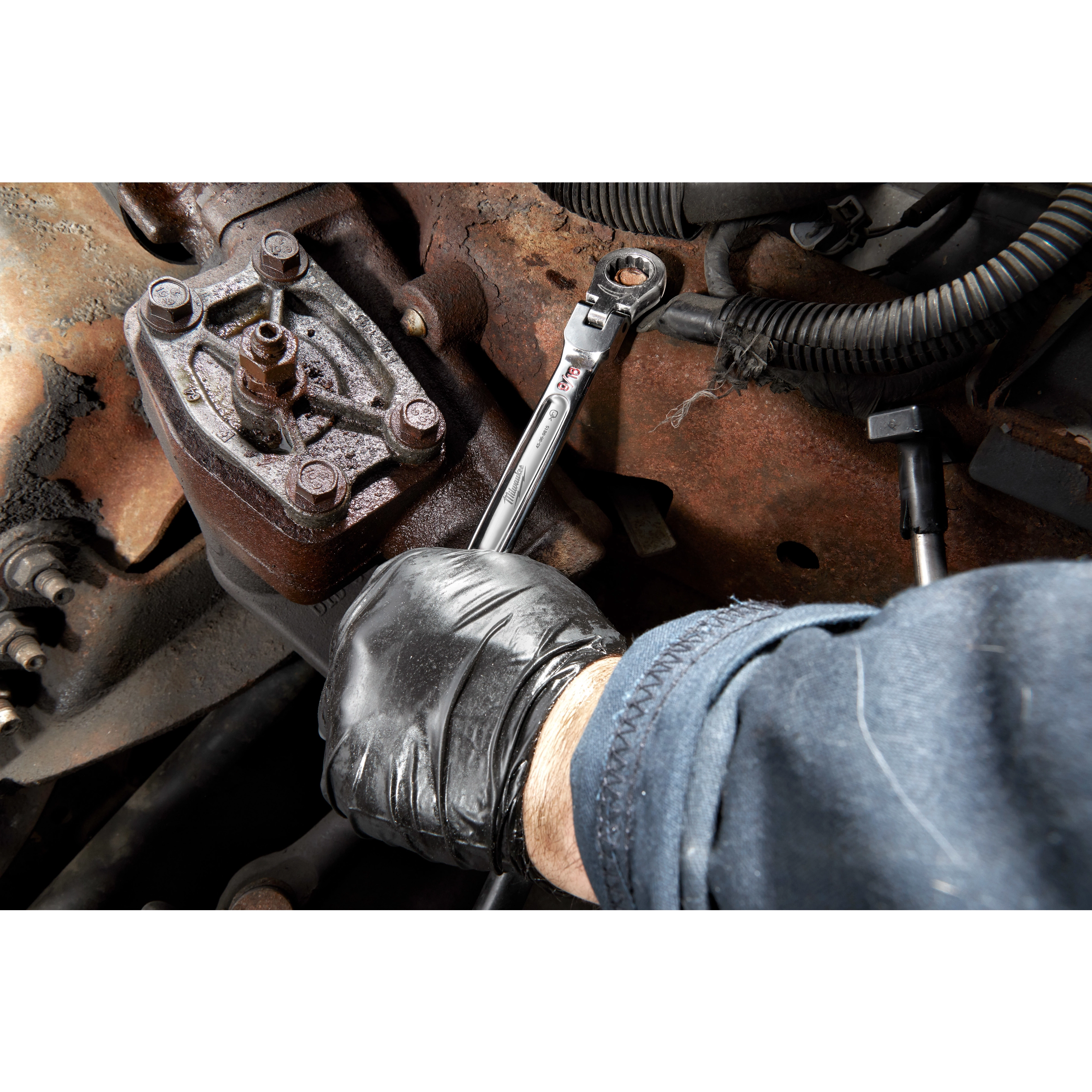 Flex Head Ratcheting Combination Wrench, 9/16in.