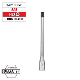 3/8" Drive 5/16" Long Hex Bit Socket with a long reach and SAE hex drive. Includes a lifetime guarantee and is displayed vertically.