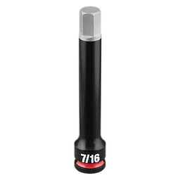 SHOCKWAVE Impact Duty 3/8" Drive 4" Hex 7/16" Bit Socket standing upright on a plain background.