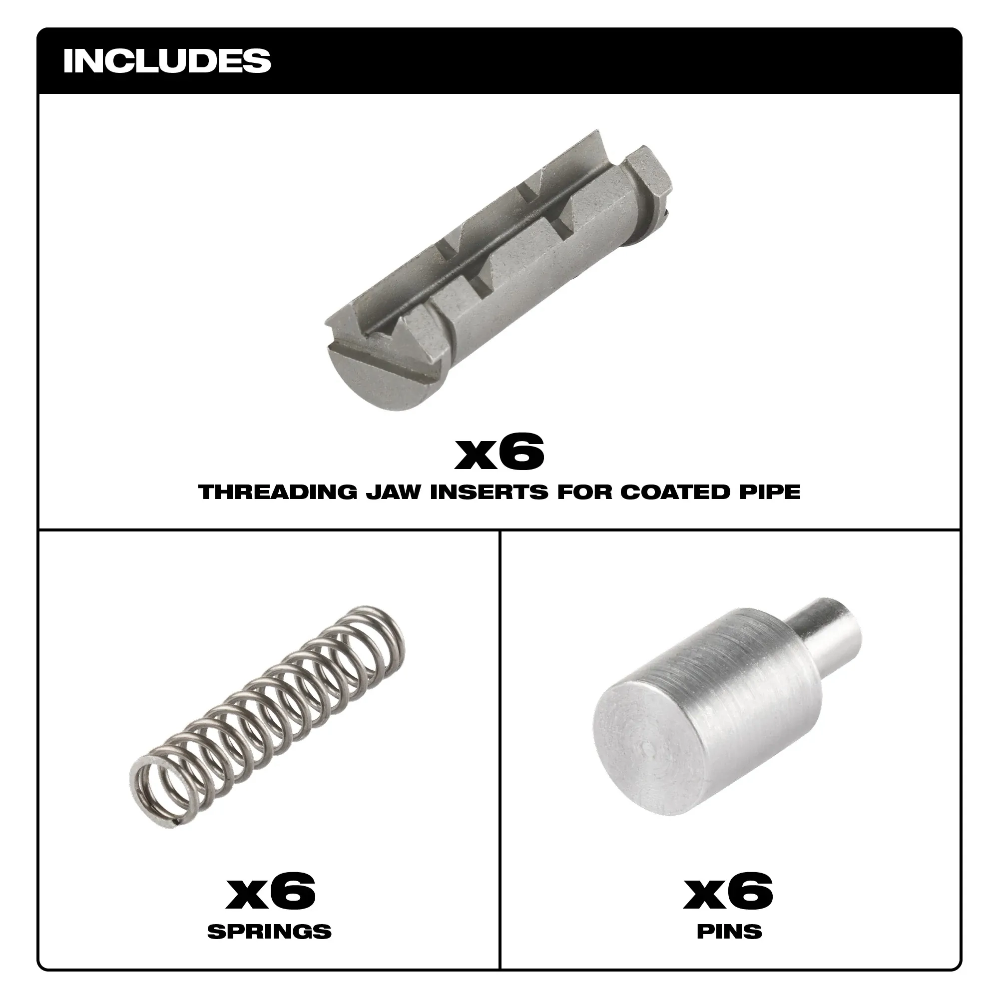 Milwaukee Threading Jaw Inserts for Coated Pipe | Milwaukee Tool