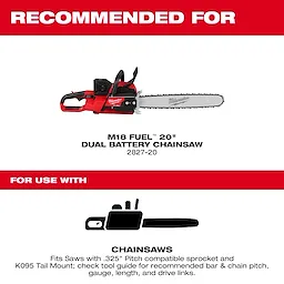 20" .325" Pitch, .043" Gauge Saw Chain and Guide Bar Set recommended for M18 Fuel 20" Dual Battery Chainsaw 2827-20.
