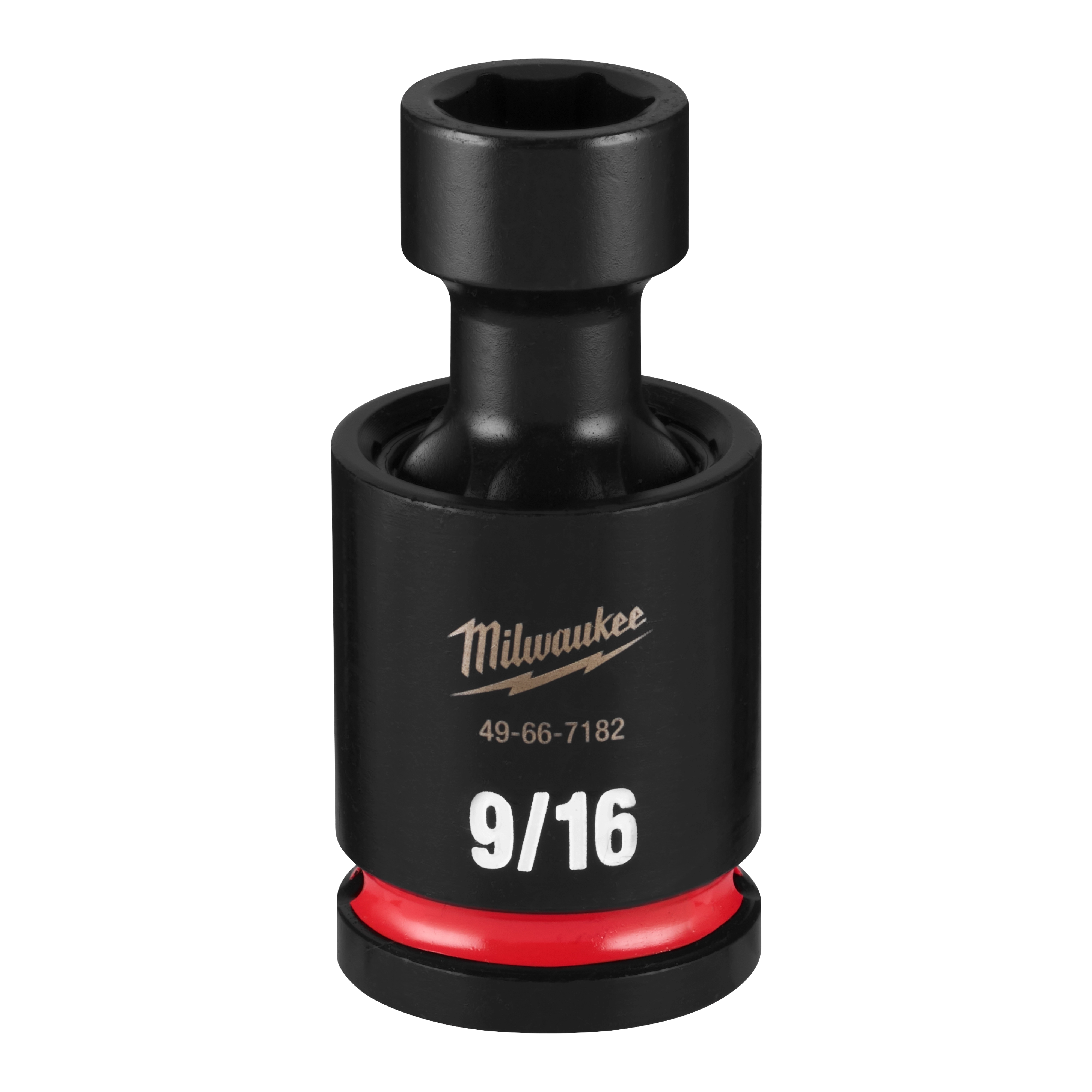 SHOCKWAVE Impact Duty 1/2" Drive 9/16" Standard Swivel Socket standing upright with 9/16 marking visible.