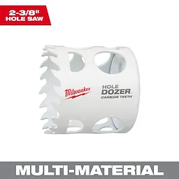 2-3/8" HOLE DOZER with Carbide Teeth Hole Saw, white with sharp teeth and vent holes, for cutting multi-materials.