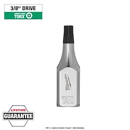 Quarter-inch drive T40 tamper-proof TORX bit socket with a lifetime guarantee. The bit is silver with black engraving and a black tip.