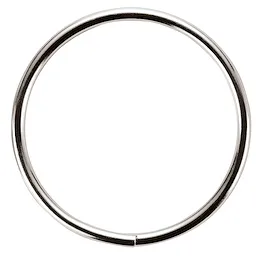 5pc 2lb 1" Split Ring is a stainless steel, circular metal ring with a split for attaching keys or other items securely.