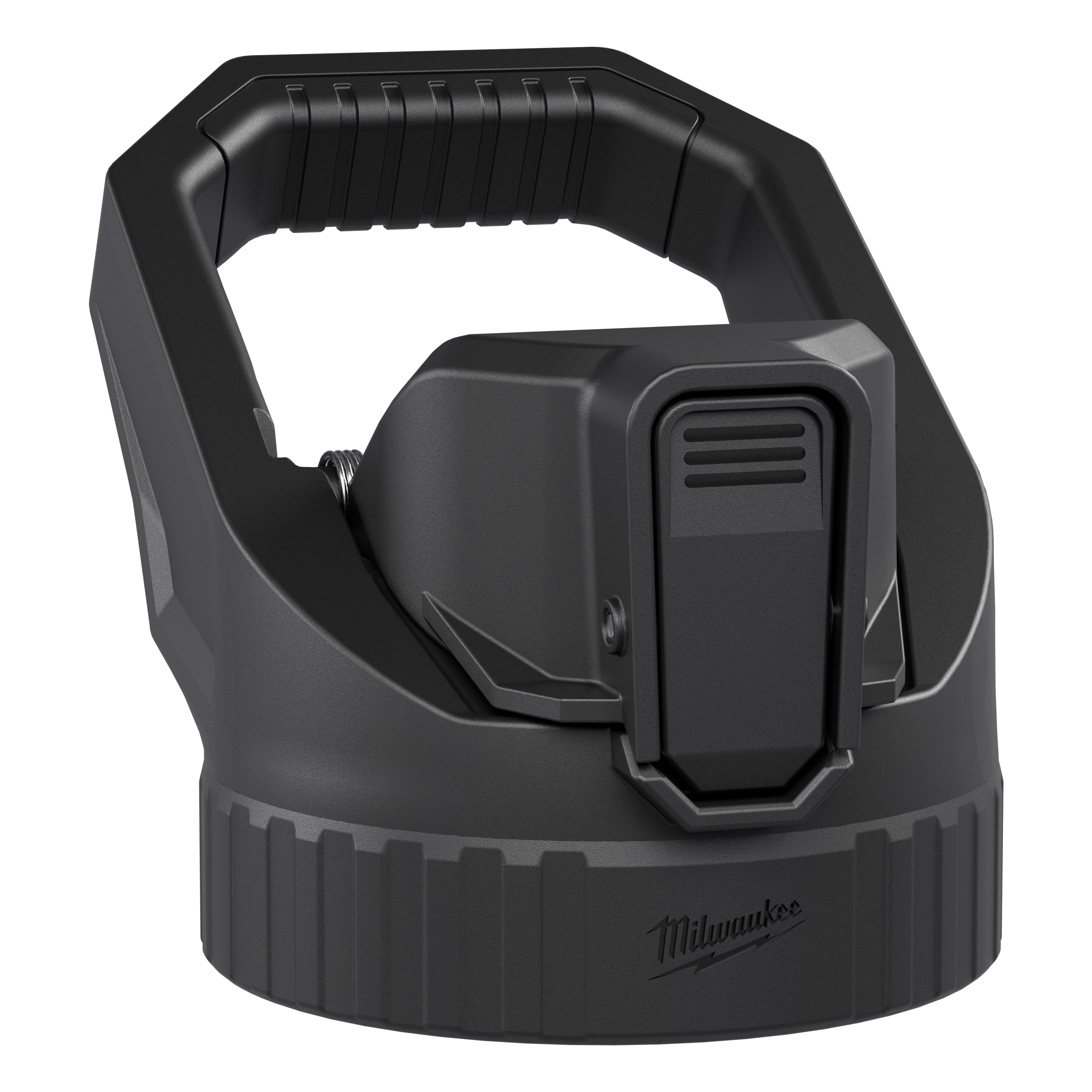Straw Lid for PACKOUT Bottles with a sturdy handle and textured base, standing on a plain background.