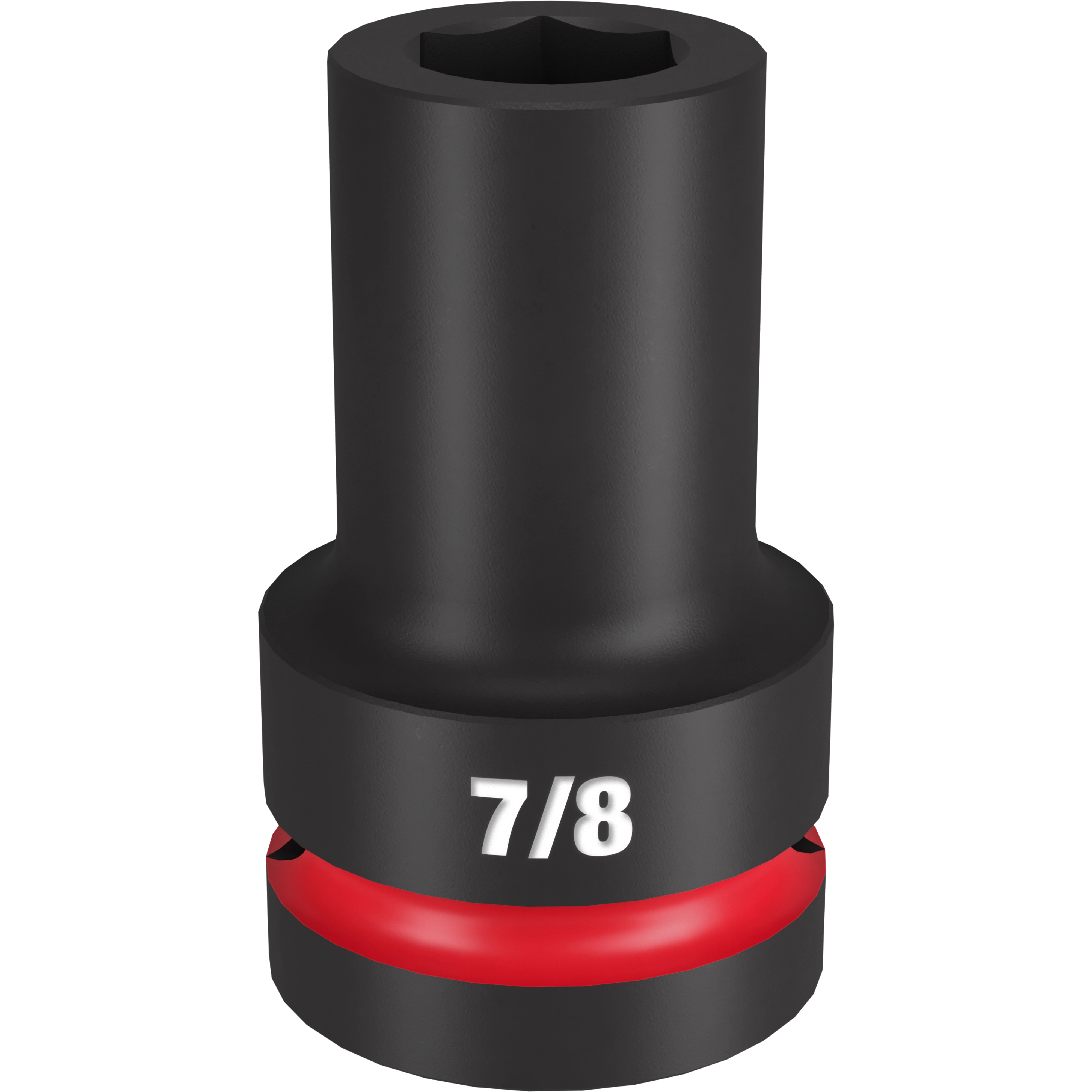 1" DR 7/8 Deep Impact Socket is a sturdy black socket with a red band around the base and the size "7/8" prominently displayed in white letters.