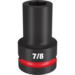 1" DR 7/8 Deep Impact Socket is a sturdy black socket with a red band around the base and the size "7/8" prominently displayed in white letters.