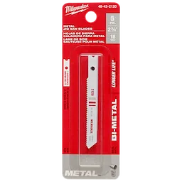 2-3/4" 18TPI U-Shank Metal Cutting Bi-Metal Jig Saw Blades 5PK in red and white packaging. U-shank design, optimized for metal cutting.
