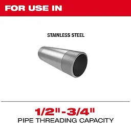 Universal Dies Image Reel for threading stainless steel pipes, compatible with 1/2" to 3/4" diameter, shown against a white background.