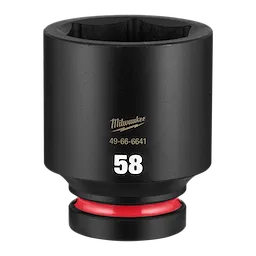 SHOCKWAVE Impact Duty 1" Drive 58mm Deep 6 Point Socket standing upright with size number 58 visible on its side.
