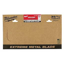 Box for Compact Portable Band Saw Blades 25 pack labeled "Extreme Metal Blade," with "35 3/8 inch, 898.5mm" dimensions.